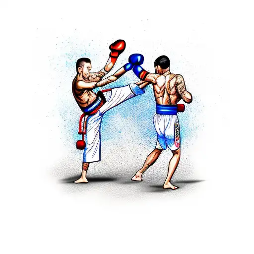 kickboxing martial arts fight tattoo design idea