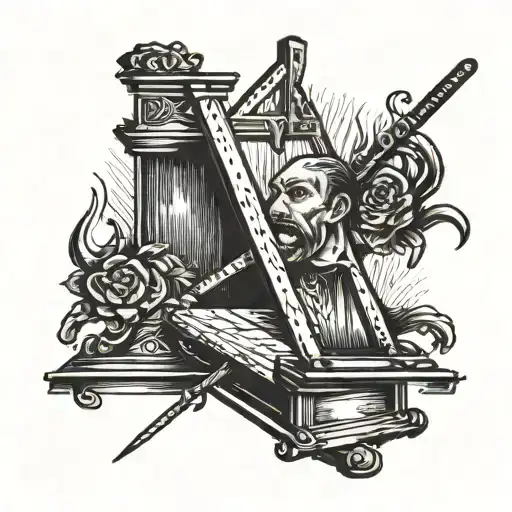 guillotine, executioner tattoo design idea