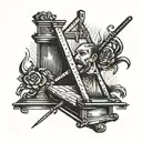 guillotine, executioner tattoo design idea