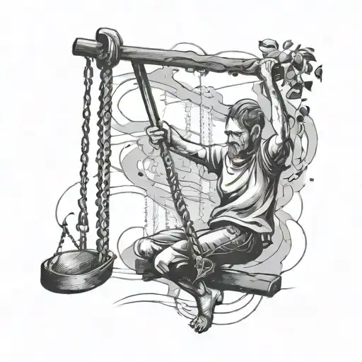 Emotional swing without people tattoo design idea