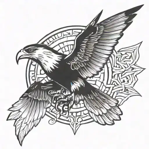 soaring eagle and thunderbird  tattoo design idea