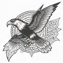 soaring eagle and thunderbird  tattoo design idea