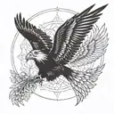 soaring eagle and thunderbird  tattoo design idea