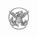  Engineer Castle with Marine Corps Emblem tattoo design idea