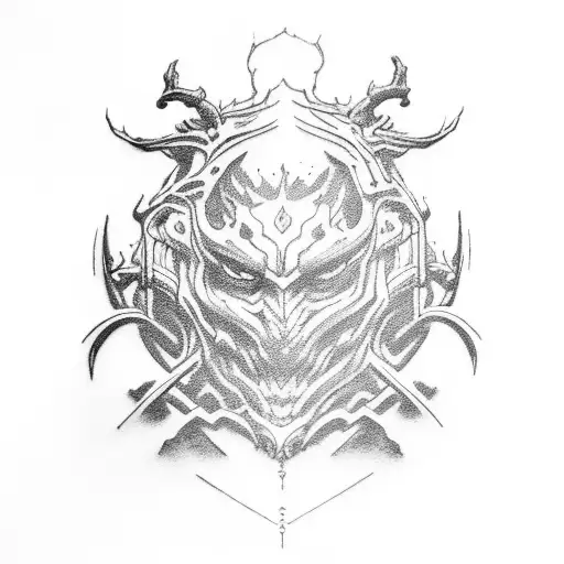 logo from elden ring, sekiro and bloodbourne tattoo design idea