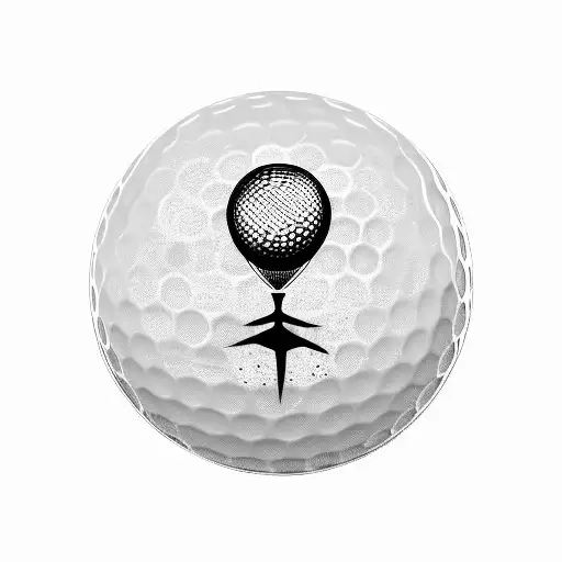 Golf ball and formula 1 checkered flag merged together tattoo design idea
