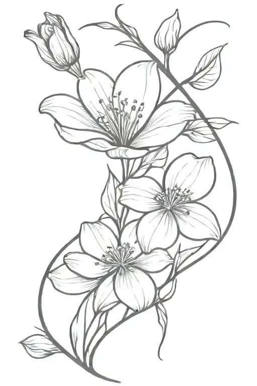 your art matters on stem of flower tattoo design idea