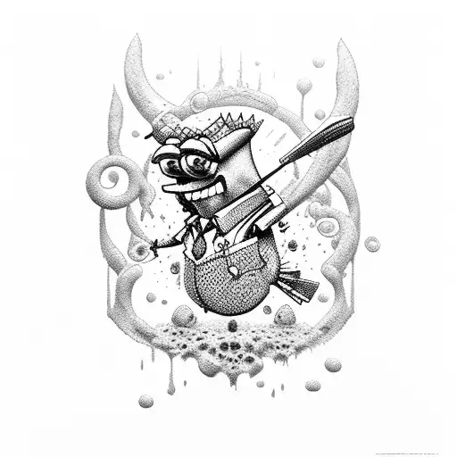 spongebob tattoo design idea