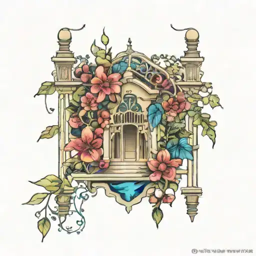 hanging gardens babylon tattoo design idea