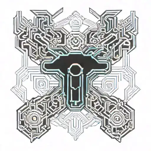 guns akimbo tattoo design idea