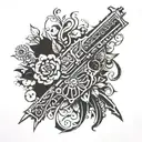 guns akimbo flowers  tattoo design idea