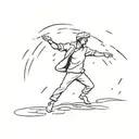 man dancing in the rain tattoo design idea