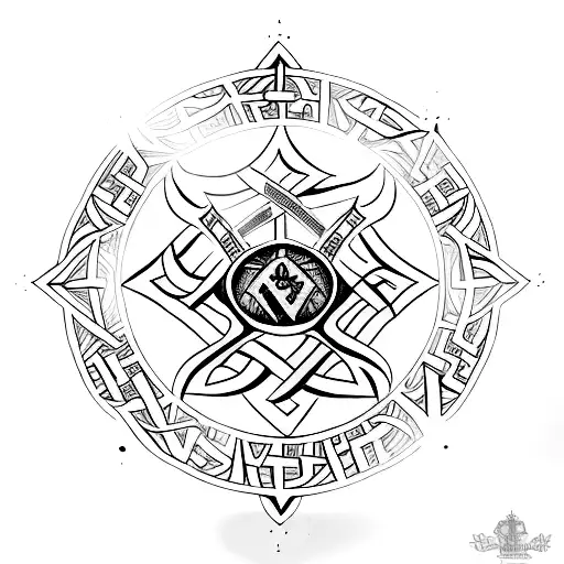 Gladiator shield with Hebrew bible verse tattoo design idea