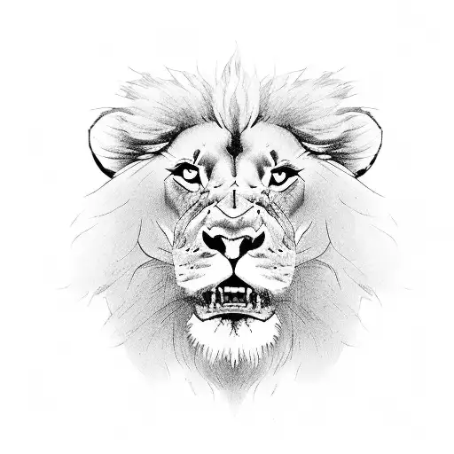 An apple with a gaming joystick and buttons carved into its surface, with a lion silhouette in the background tattoo design idea