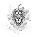 An apple transforming into a gaming console with lion paws as controllers tattoo design idea