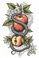 Snake, Apple, Garden Eden apple tree tattoo design idea