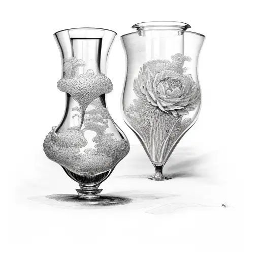 two vases filling eachother with water tattoo design idea