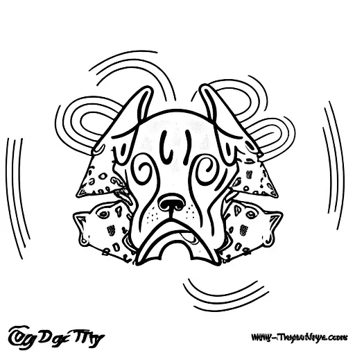 dog tongue tattoo design idea