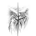 lightning storm tattoo design idea