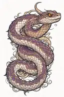 white and purple snake tattoo design idea