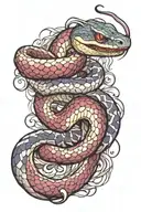 white and purple snake tattoo design idea
