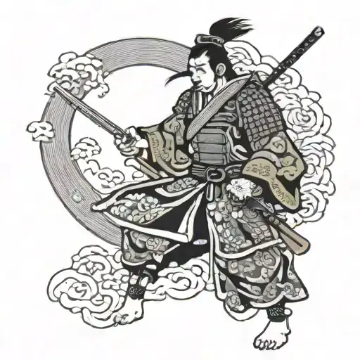 church samurai warrior tattoo design idea