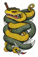 snake and sword tattoo design idea