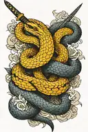 snake and sword tattoo design idea