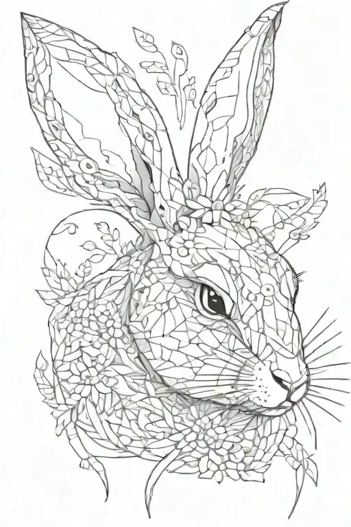 stiched up rabbit   tattoo design idea