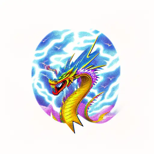 lightning dragon tattoo design idea