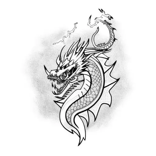lightning dragon tattoo design idea