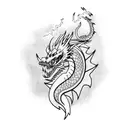 lightning dragon tattoo design idea