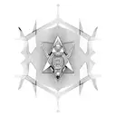 Abstract geometric pattern inspired by police sirens tattoo design idea