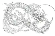 Ouroboros skeleton tattoo design idea