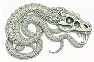 snake skeleton on neck tattoo design idea