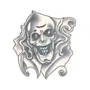 Vampire holding garlic tattoo design idea