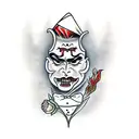 Vampire with garlic tattoo design idea