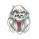 Vampire with garlic tattoo design idea