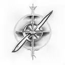 Christian Cross with something to do with fishing tattoo design idea