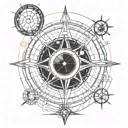 combines elements of the sun and solar system, the Eye of Agamotto, the Tesseract, and Dr. Manhattan., tattoo design idea