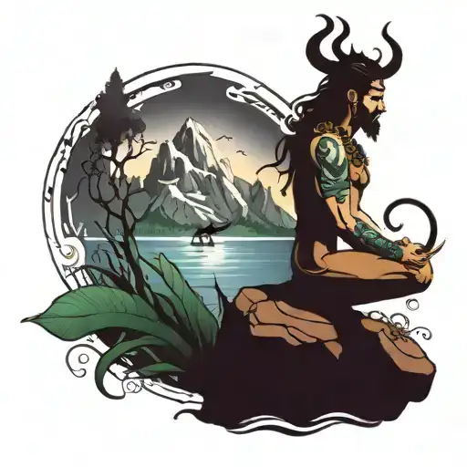 A wanderer who is persistent and hardworking  ,believes in shiva , finds joy in sea and mountains and nature.  tattoo design idea