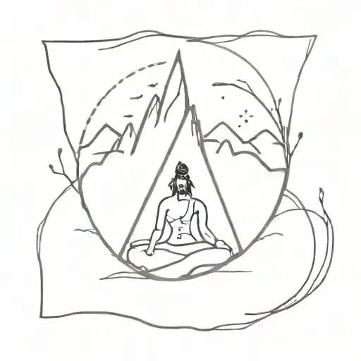 Persistence wanderer traveler  Love hermit mountain see shiva tattoo design idea