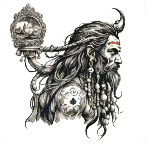 Aghori wanderer traveler  Love hermit mountain see shiva tattoo design idea