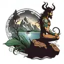 A wanderer who is persistent and hardworking  ,believes in shiva , finds joy in sea and mountains and nature.  tattoo design idea
