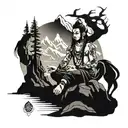 A wanderer who is persistent and hardworking  ,believes in shiva , finds joy in sea and mountains and nature.  tattoo design idea