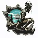 A wanderer who is persistent and hardworking  ,believes in shiva , finds joy in sea and mountains and nature.  tattoo design idea