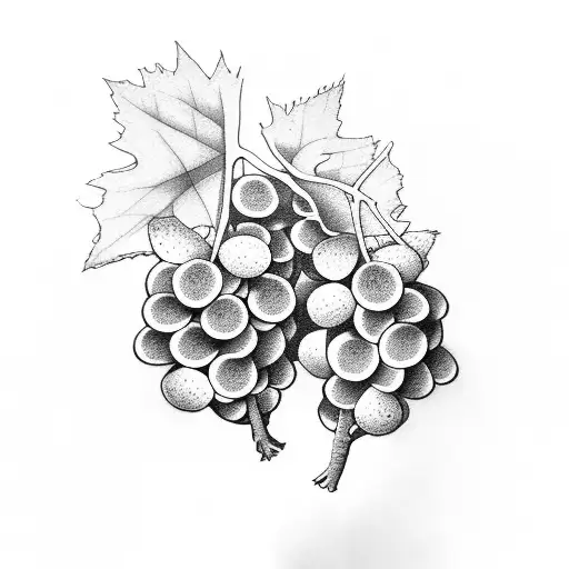 train and grapes tattoo design idea