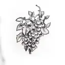 retro train and grapes tattoo design idea