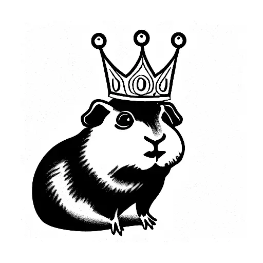  guinea pig with a crown  tattoo design idea