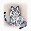 Anime cats so cute  tattoo design idea